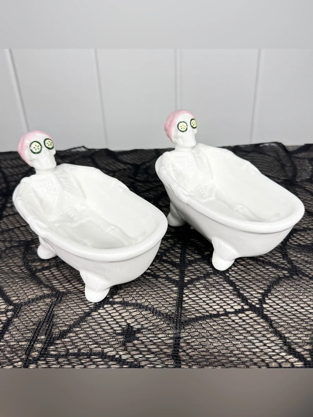 NEW Target Bullseye Playground Skeleton Bathtub Novelty Soap Dispenser Set of 2